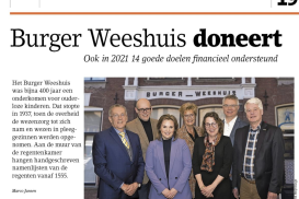 Burger Weeshuis doneert aan 14 goede doelen in 2021